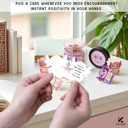 Positive Axolotl Jar – Cute Axolotl Gifts for Teens, Tweens, Daughter, Students – Back to School Gift for Kids, Granddaughter, Niece – Gifts for Teenage Girls, Tween Girls Trendy Stuff - Image 3