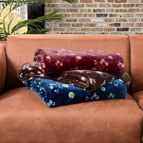 Lucky Brand Daisy Navy Blue Floral 90"X90" Cozy Plush Blanket - Premium Microfiber Throw for Luxurious Comfort and Style Full/Queen Size - Image 6