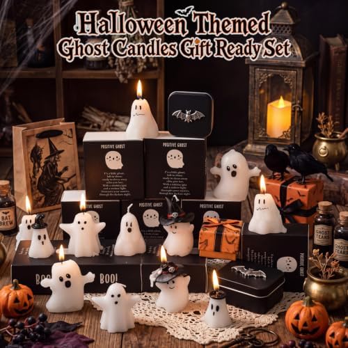 Lyrow 24 Sets Halloween Party Favors for Adults Positive Ghost Candle - Image 7