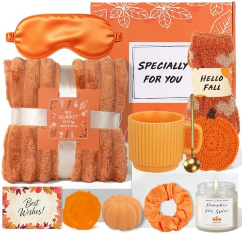 12 Pcs Fall Gifts Baskets for Women, Get Well Gift Set with Coffee Cup by Hincoogifts