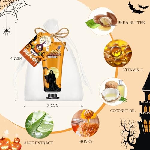 50 Pack Halloween Hand Cream Set with Cards & Bags, Bulk Halloween Gifts - Image 3