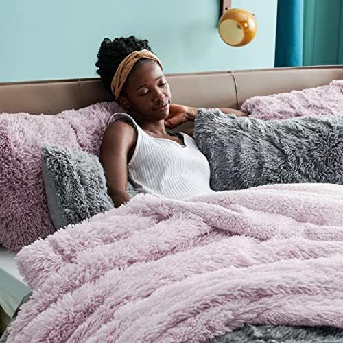 Bedsure Faux Fur Fluffy Sherpa Fleece Queen Bed Blanket Lavender 60"x80" - Image 6