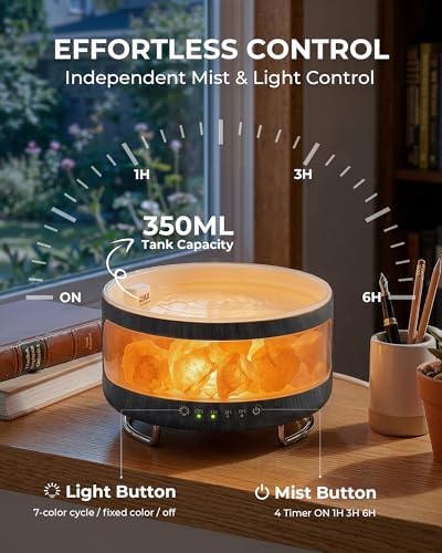 Essential Oil Diffuser with Himalayan Salt Lamp, Scent Diffusers for Home - Image 6