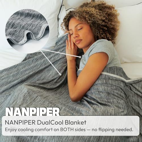 NANPIPER Cooling Blanket Queen Size for Hot Sleepers,Double Sided Cold Lightweight Summer Bed Blanket, Dark Grey 90"x90" - Image 6