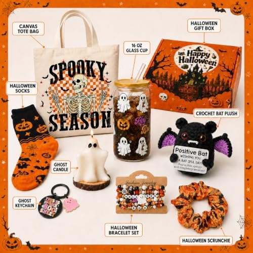 Halloween Gifts for Women Pumpkin Boo Basket with Ghost Cup Socks - Image 2