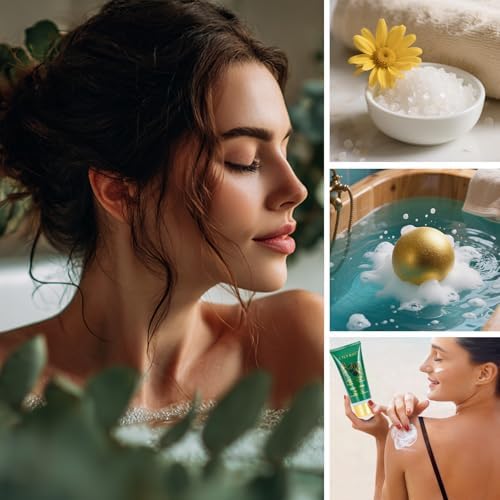 7Pcs Eucalyptus Bath Spa Gifts, Perfect Spa Gift Baskets for Women & Men - Image 5