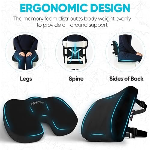 FORTEM Seat Cushion & Lumbar Support for Office Chair, Wheelchair, Car - Image 6