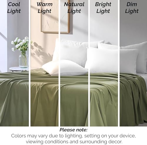 Sage Green Flat Sheet Only King Size Top Sheet California King 132x110 - Image 6