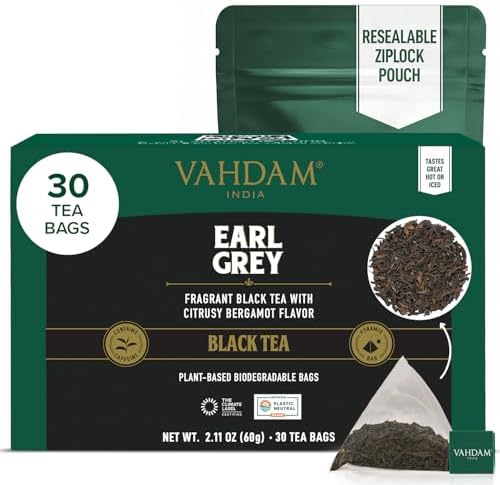 VAHDAM Earl Grey Teabags(30 Count) Individually Wrapped Pyramid Teabags by Unknown