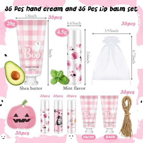 144 Pcs Halloween Boo Lip Balm Hand Cream Party Favor Gifts - Image 2