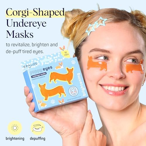 SpaLife Puppy Eyes Corgi Under Eye Patches for Dark Circles | Puppy Under Eye Patches for Puffy Eyes | Radiance Undereye Masks for Bags and Shadows | Pack of 10 Pairs (10 Undereye Treatments) - Image 2