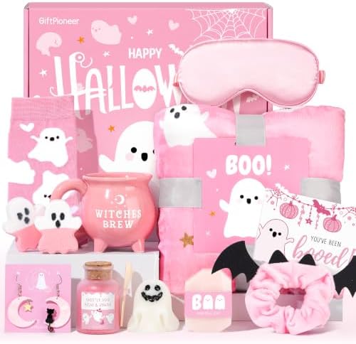 Halloween Boo Basket for Women, Cute Halloween Boo Basket Stuffers with Witch Brew Mug, Boo Blanket & Relaxing Spa Gift Set for Teen Girls, Mom, Wife, Sister & Friends by WelcometoGiftPioneer