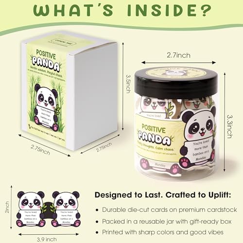 KATINAT Positive Panda Jar – Emotional Support Panda Birthday Gifts for Women Men, Boss Day Gift, Funny Easter Basket Stuffers Gifts for Teens Tweens Teen Girl Gift Trendy Stuff - Image 2