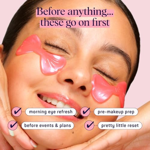 SpaLife Pretty in Pink Hydrogel Under Eye Patches for Dark Circles | Bow Under Eye Patches for Puffy Eyes | Revitalizing Undereye Masks for Bags | Bachelorette Party Favors | Pack of 8 Pairs - Image 5