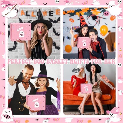 8 Pcs Halloween Boo Basket Gifts for Women Pink Ghost Basket Stuffers Gift - Image 6