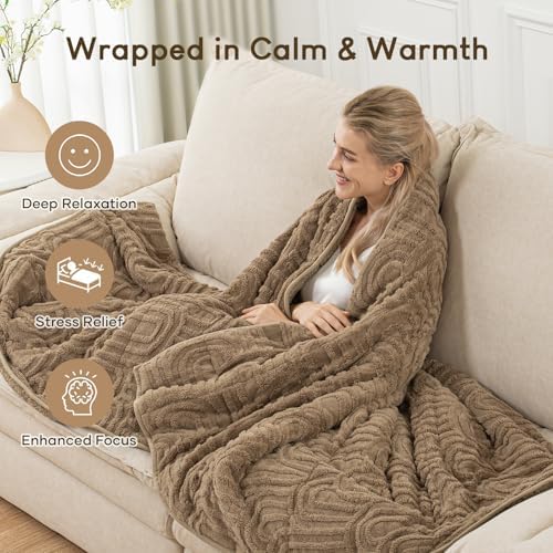 Cottonblue Jacquard Weighted Blanket for Adults 20 lbs Queen Size 60"x80" - Image 6
