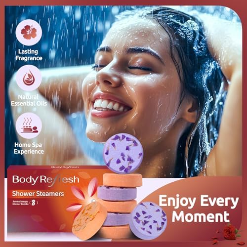 Shower Steamers Aromatherapy - 8 Pack Shower Bombs with Natural Essential Oils, Birthday Gifts for Women Self Care Relaxation Home SPA Stress Relief Eucalyptus for Shower, Gifts for Women Her Mom - Image 2
