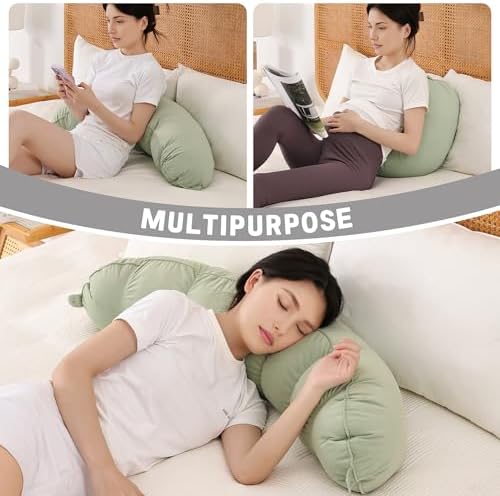 Peallow(Pat. Pend) – Long Round Body Pillow for Adults, Bolster Pillow for Sleeping, Soft and Supportive Pillow for Sleeping & Lumbar Support (Celadon Green,39") - Image 6