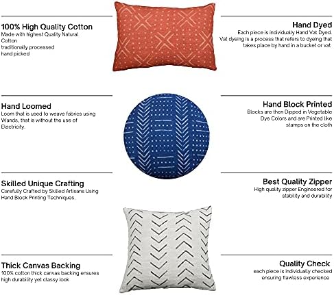 Trade Star Blue Indigo Mudcloth Pillow Cover Handwoven 100% Cotton Throw Body Pillow Case Long Pillow Cover for Farmhouse Spring Pillow Cover Modern Luxurious Beautiful (Indigo ALMA 14X36 INCHES) - Image 6