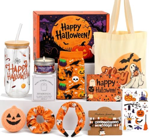 11 Pcs Halloween Boo Basket Stuffer for Women, Build a Boo Basket Kit by Bafeil