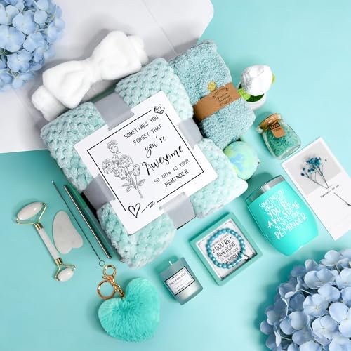 Self Care Gifts Baskets Women, 16PCS Get Well Soon Gift Box Relaxing Spa Set Care Package for Birthday, Valentines Day, Mothers Day, Christmas Gifts for Mom Girlfriend Sister Wife Grandma (Blue) - Image 2