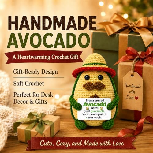 Positive Crochet Avocado Handmade Avocado Gifts for Women Men - Image 3