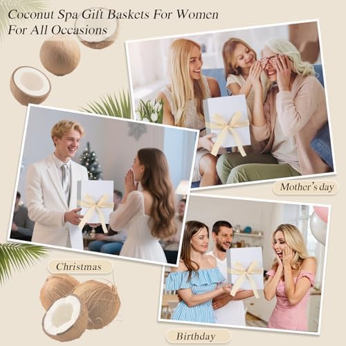 Coconut Spa Gifts for Women Birthday Self Care Kit Mothers Gifts Basket Thank You Relaxing Bath Sets for Moms Friends Co-worker Daughter Girlfriend Grandma Sister Teacher Daughter-in-Law - Image 7