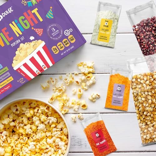Purim Movie Night Popcorn Gift Set, Kosher Purim Gifts, Mishloach Manot Gift Baskets, Gourmet Popcorn Kernels and 5 Popcorn Flavoring, Non-GMO Popcorn Gifts - 10 Pack, Gift Ideas - Image 5