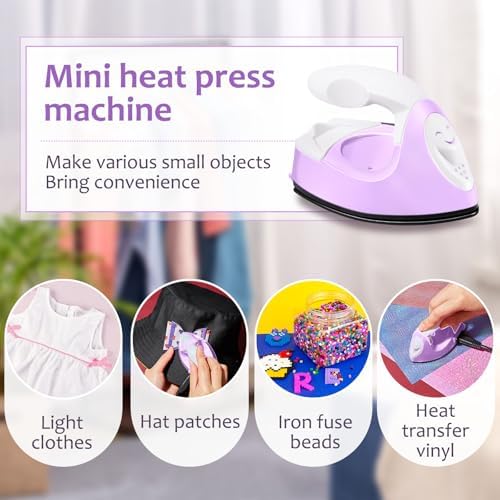 Honoson Mini Craft Iron with Charging Base Tiny,Light Purple - Image 6