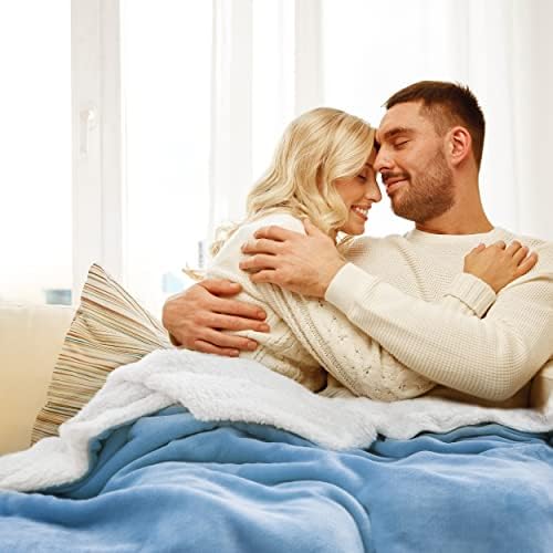 Bedsure GentleSoft Sherpa Fleece Throw Blanket for Couch, Non-Heated, Thick and Warm Throw for Women and Men, Soft Fuzzy Plush Blanket for Winter, Washed Blue, 50x60 Inches - Image 6