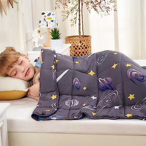 yescool Star Weighted Blanket 5 Pounds Cooling Weighted Lap Blanket, Galaxy Moon Heavy Blankets for Sleeping, Weighted Throw Blankets for 40-60lbs, 36"x48" - Image 6