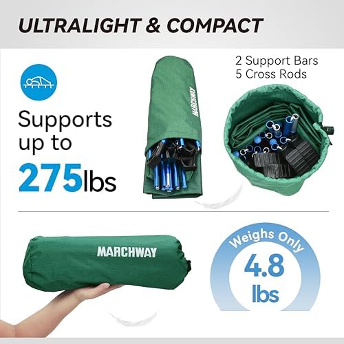 MARCHWAY Ultralight Folding Tent Camping Cot Bed, Portable Compact for Outdoor Travel, Base Camp, Hiking, Mountaineering, Lightweight Backpacking (Green) - Image 6