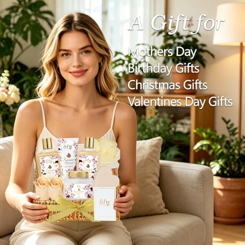 9Pcs Moisturizing Almond Spa Kit Bath Gifts Set Spa Gift Baskets for Women - Image 2