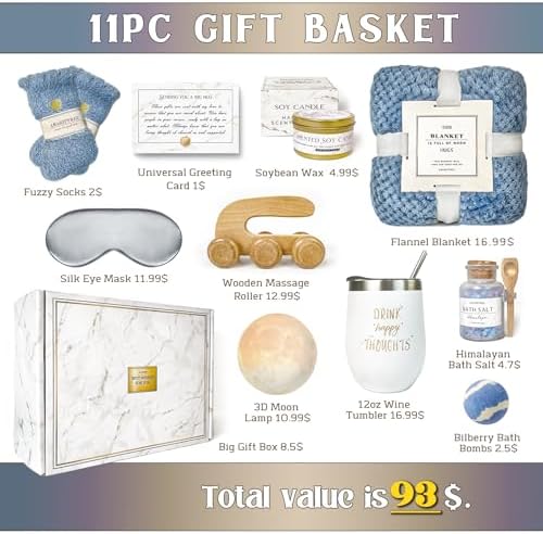 AHAGIFTREE Gift Baskets for Women,11PC Care Package,Think of You, Surgery Recovery Gifts for Women,Get Well Soon After Surgery,Birthday Gifts,Thank You,Sympathy Gift Baskets - Image 2