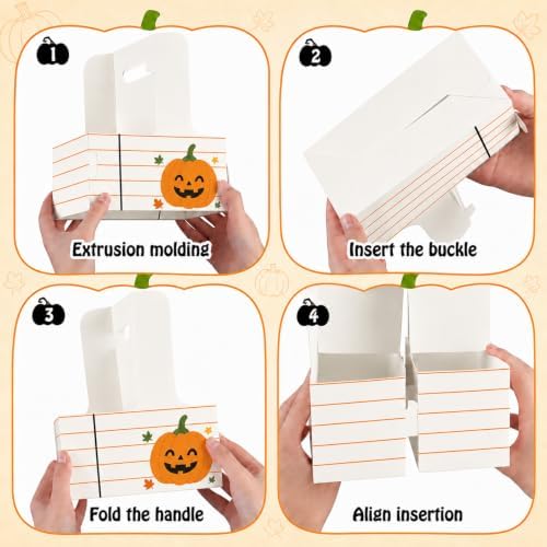 12 Set Halloween Teacher Gifts Drink Carrier Kit, Pumpkin Teacher Boo Basket Gifts, Disposable Cardboard Cup Holders with Handle, Ribbon and Gift Flags, Halloween Appreciation Gifts for Teachers - Image 6