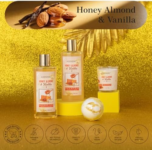 Spa Gift Baskets For Women and Men, Home Luxury Scents Honey Almond Bath Sets for Women Gift, Spa Set Spa Basket with Body Lotion, Lip Balm & More Bath Gift Set Best Gift for Her, Bath Kits Gifts - Image 6