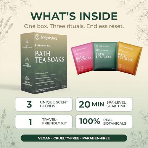 Body Restore Bath Tea Soaks Birthday Gift for Women & Men - Variety 3 Pack - Image 7
