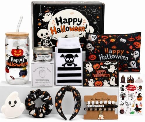 11 Pcs Halloween Boo Basket Stuffer for Women, Build a Boo Basket Kit by Bafeil