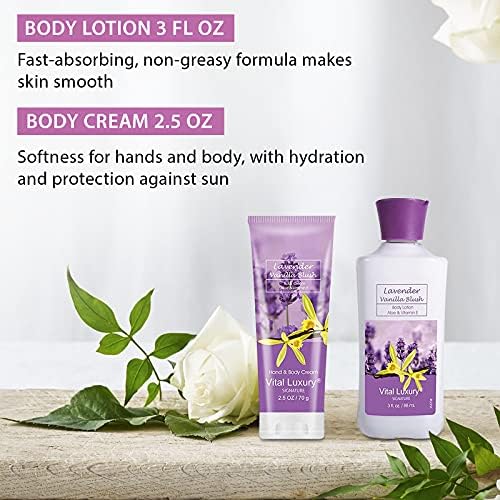 Lavender Vanilla Blush Bath & Body Kit, 3 Fl Oz, Ideal Skincare Gift Home Spa Set, Includes Body Lotion, Shower Gel, Body Cream, and Fragrance Mist,Birthday Mother's Day Gifts - Image 3