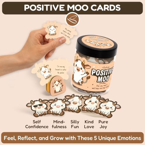 STOFINITY Positive Cow Affirmation Jar, 60 Encouragement Cards - Image 3