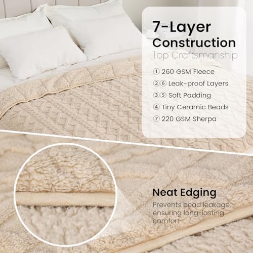 Drewin Weighted Blanket for Adults Full Size 10lbs,Beige,48 x 72 inches - Image 6