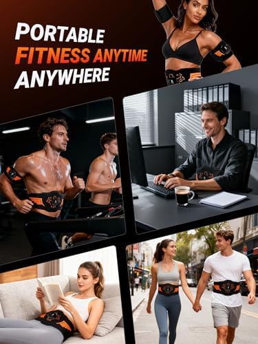 EMS Muscle Stimulator 5-Piece Set - Rechargeable Ab, Arms & Legs Stimulator for Core Strength, Body Toning & Workout Recovery, Watching TV, Working or Relaxing After Exercise to Use, Men & Women - Image 7