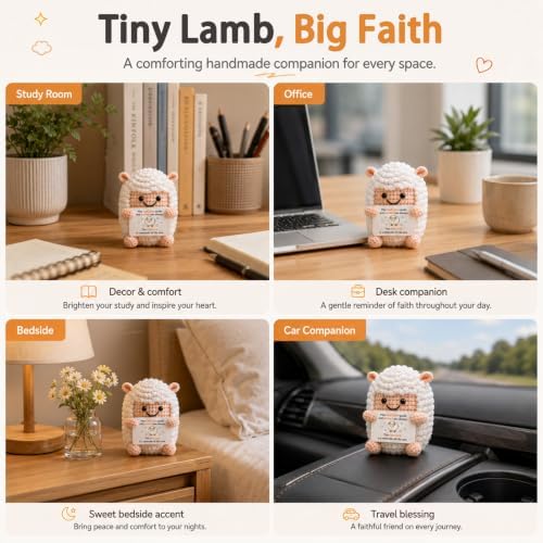 Christian Gifts for Women Men Crochet Lamb Religious Spiritual Gift - Image 6