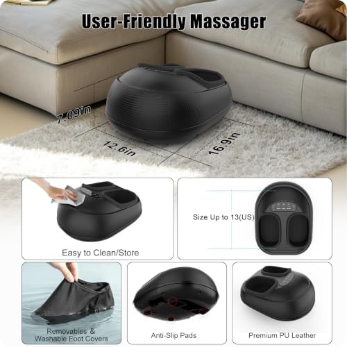 CARESKY Shiatsu Foot Massager Machine with Heat : Deep Kneading Foot Massage with Vibration & Compression for Plantar Fasciitis & Neuropathy Pain Relief, Deep Tissue Foot Massager - Image 7