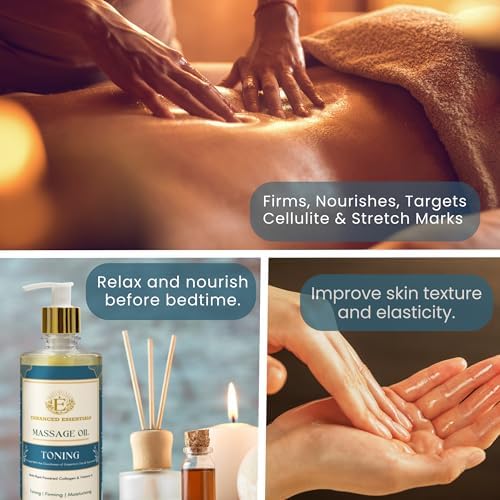 Luxurious Massage Oil by Enhanced Essentials|with Ayurvedic Extracts & Essential Oils | Firms, Nourishes & Uplifts Skin | Fast-Absorbing, Non-Greasy, Clean Formula|16.9 fl oz (500ml) (Toning) - Image 7