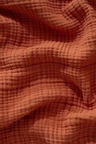 Muslin Blanket - Pure 100% Turkish Cotton Airy Soft Light Versatile Gauze Throw Blanket for Bed, Couch, Sofa (Brick, Twin XL Size (71" x 95" inch)) - Image 6