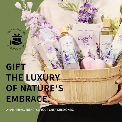 11pc Spa Gift Baskets for Women Lavender Bath Gift Sets Birthday Gifts Idea - Image 2