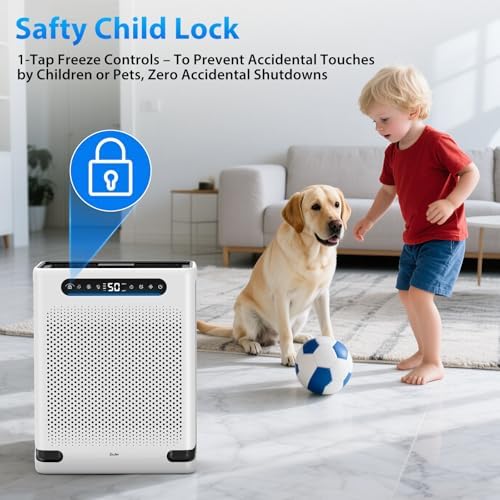 Air Purifiers for Home Large Room Up to 2600 Ft², HEPA Air Purifier with Washable Filter & Air Quality Display, Powerful Turbo Mode Air Cleaner for Pet Hair Odors Smoke Dust - Image 7