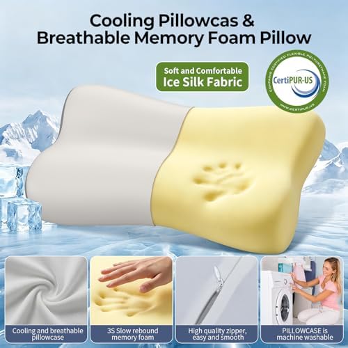 Polovo Cervical Neck Pillow for Pain Relief - Ergonomic Side Sleeper Pillow for Deep Sleep, Contour Memory Foam Pillows for Sleeping Bed Pillow for Side Back Stomach Sleepers(Grey) - Image 2