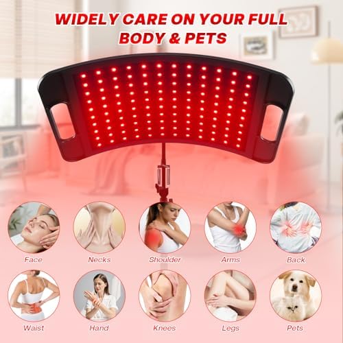 Red Light Therapy for Face and Body, 204PCS 3-in-1 LED Red Infrared Light Therapy Lamp Panel 660nm / 850nm /940nm Wavelength with Adjustable Stand&Protective Goggles–Home Use Gift for Man, Women&Pet - Image 7